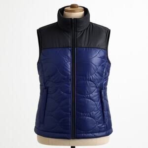L.L. Bean Women’s Quilted Down Puffer Vest DL 603 – Black/Deep Navy – Size Large
